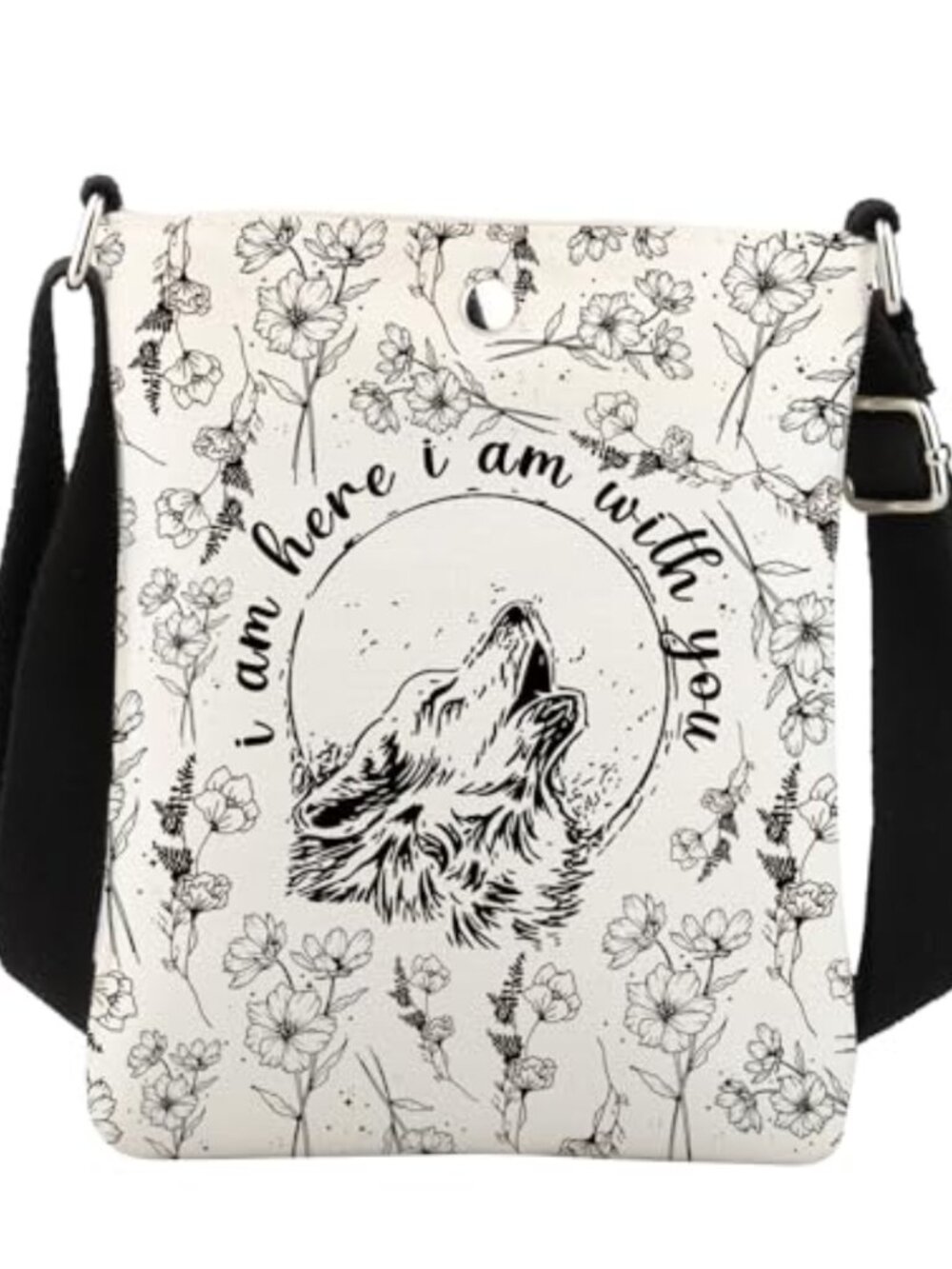 Waterproof Polyester Crossbody Bag Wolf Fantasy Book Lover Gift Shoulder Bag